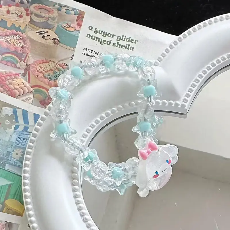 Vòng Tay Cặp Đôi Pha Lê Sanrio Ngọt Ngào, Thiết Kế Hoạt Hình O8Q1, Bao Gồm Vòng Tay Yugui Chó Kulomi, Giá Thấp Nhất, Vòng Tay, V4U0 6