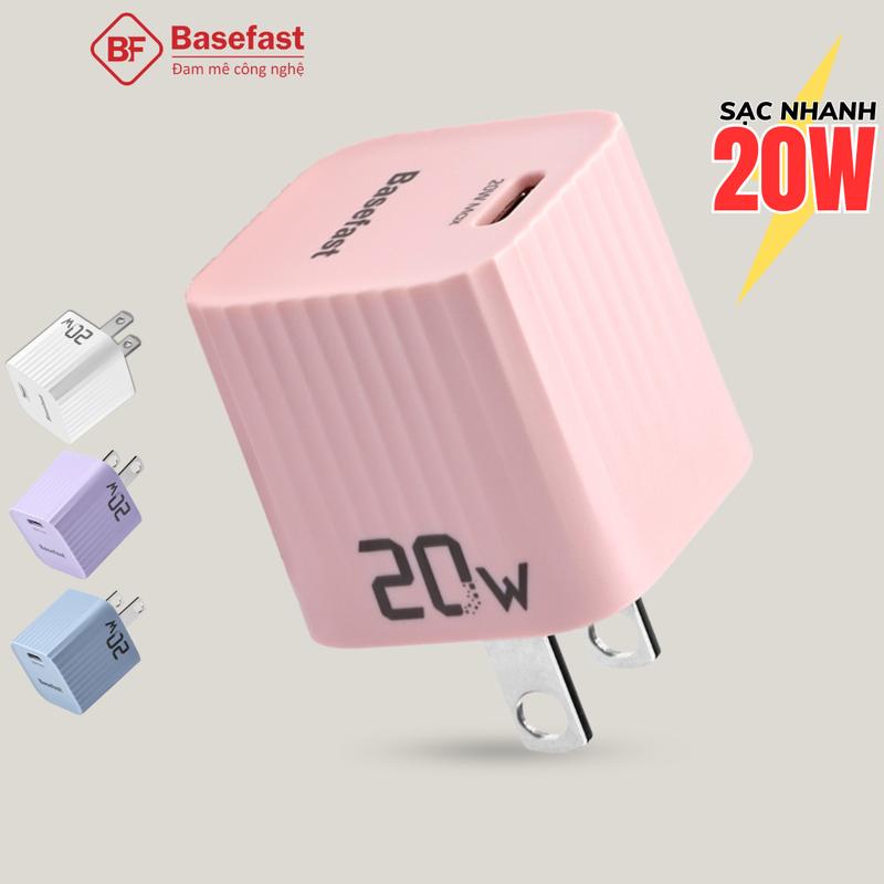 Củ sạc nhanh iP 20W Basefast cốc sạc type C nhỏ gọn chống quá tải nhiệt cho iP Xs max 11 12 13 14promax