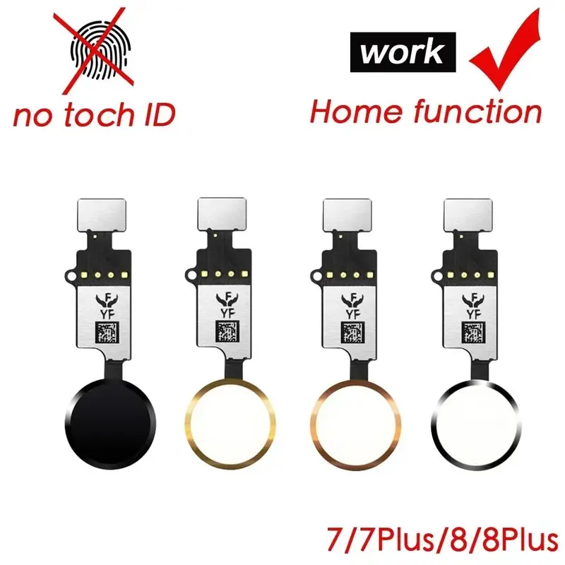 Thay thế linh hoạt nút Home, dành cho iPhone 5s, 6, 6s, 6sPlus, 7, 8 Plus, với cáp linh hoạt phím chính Menu, chống dính vân tay 3