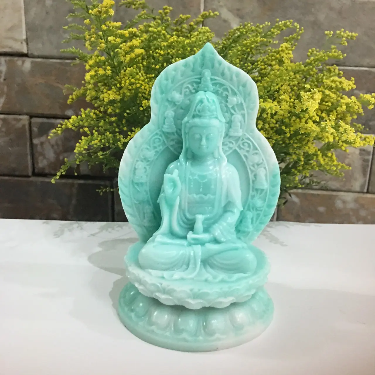 Tượng quan âm bồ tát Nhiều màu cao 15 cm  mang bình an