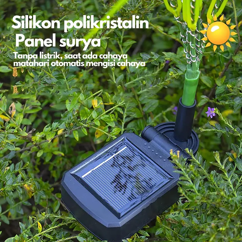 Lampu  Hias  LED Padi tenaga surya /Lampu hias dekorasi /Lampu padi juntal/Lampu Taman Led Tenaga surya anti AIR Untuk Dekorasi Natal Plastik Putih Sensor Solar 4