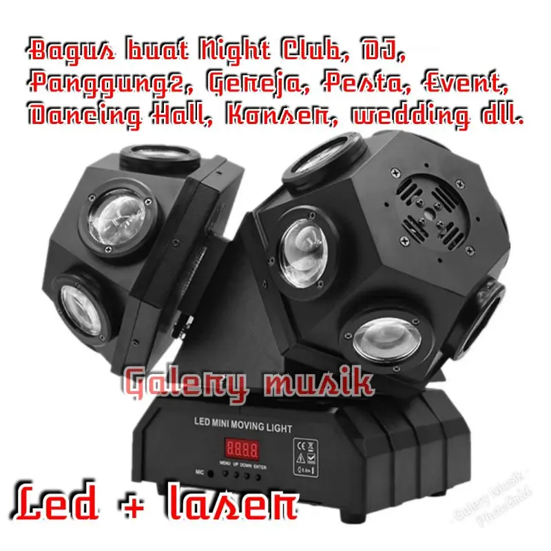 Moving head light 3 ball Led laser fullcolor bisa Audio control, Automatis, dmx 512, master slave Buat Tempat Disco, DJ, Night Club, Panggung, Pertunjukan Langsung, Pesta, Event, Dancing Hall, Konser, Bar, dll.,✓ Produk original