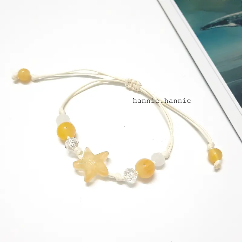 Starfish - Vòng tay dây sáp sao biển (Trắng/Đen/Đỏ/Cam/Vàng/Xanh lá/Xanh biển/Tím) 6