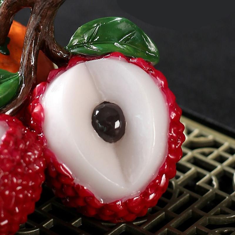 Product Introduction of Exquisite Resin Litchi Orange Tea Pet Color-changing Tea Crafts Tea Figurine Chinese Tea Art Tea Sculpture Home Silicone 9