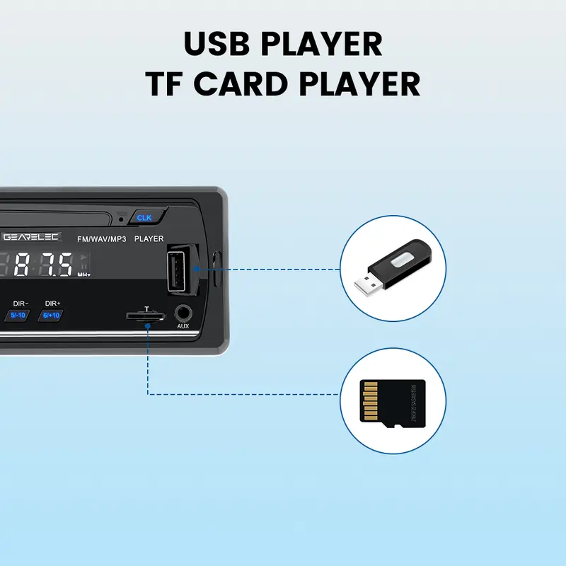 Gearelec Tape Audio Mobil JSD-520 JSD520 Multifungsi Bluetooth MP3 FM Radio Kartu TF USB dengan Remote Control Mendukung 4