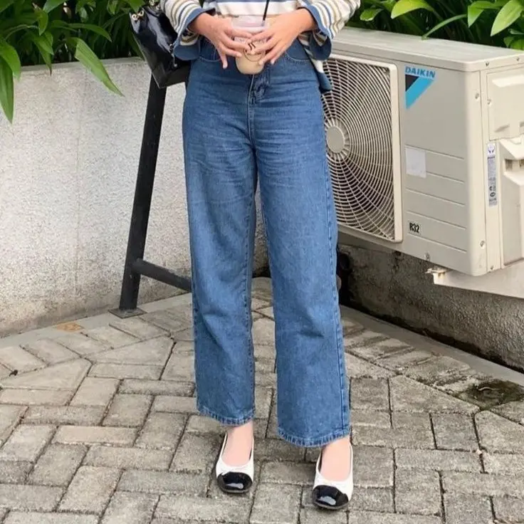 Celana Hightweist Kulot Cewek Loose jeans //Celana kulot cewek hightweist Loose jeans Wanita Waist Panjang 3
