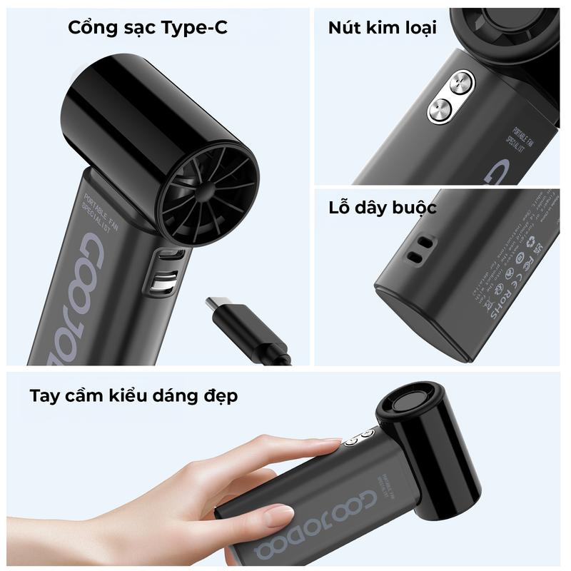 [GOOJODOQ* Hungrv] QUẠT MINI TURBO TỐC ĐỘ CAO 100 CẤP ĐỘ GIÓ 8