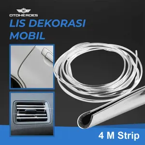 Lis Dekorasi Interior Mobil Moulding Chrome Trim Strip 4M