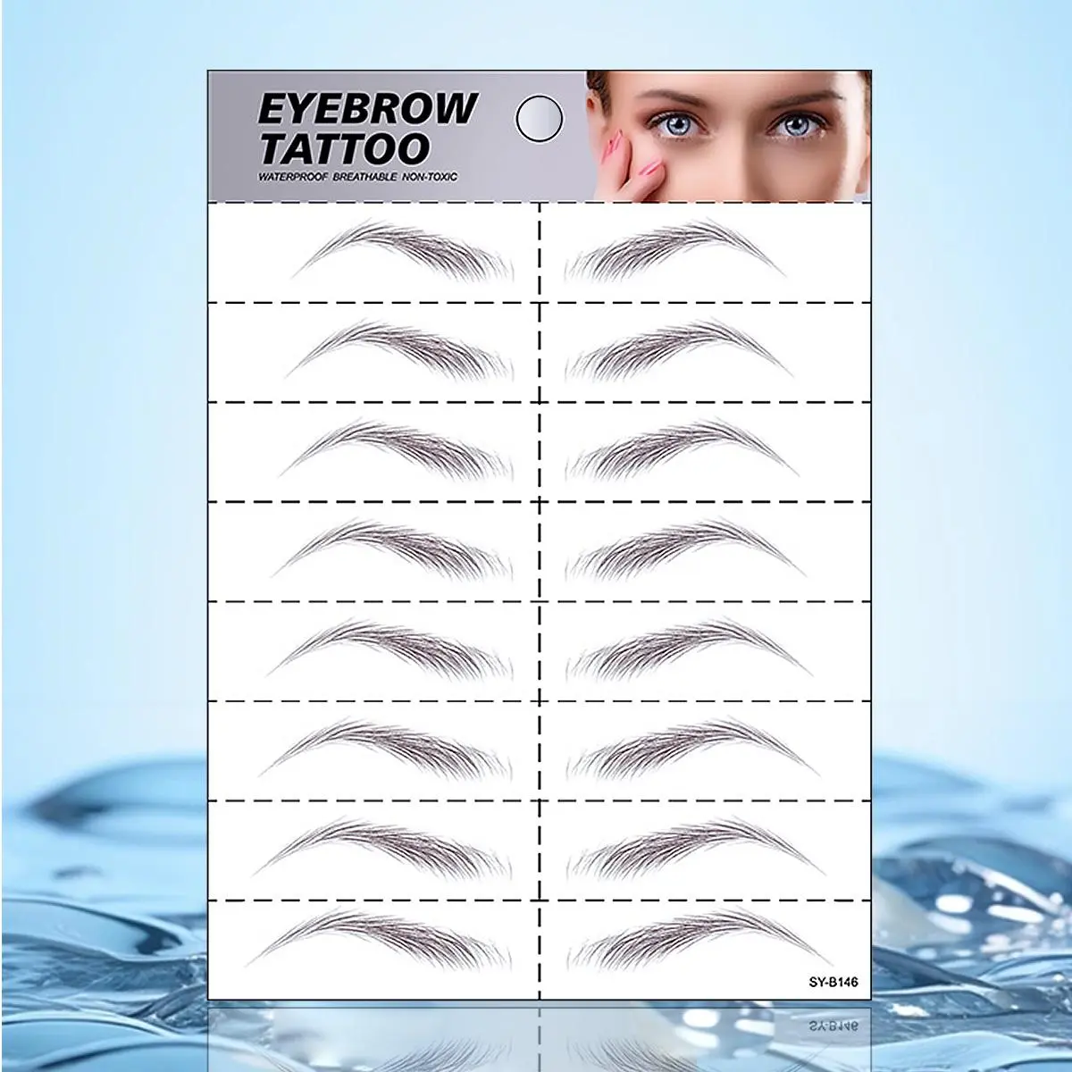 8 Pairs Eyebrow Sticker, Waterproof Long Lasting Eyebrow Tattoo Sticker, Makeup Tool for Women