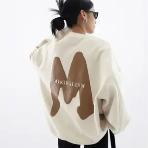 Sweater MINIMALIST (S - 6XL) Crewneck Urban Style Korean BIGSIZE OVERSIZE Sweatshirt Harajuku Loose Long Sleeve Unisex Hitam Putih Katun High Panjang Wanita Hoodie Fleece Kaos Oblong Tangan