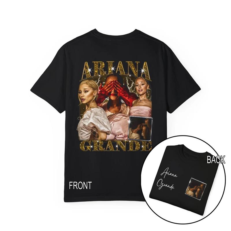 ARIANA GRANDE SHIRT, vintage shirt, ariana grande album, eternal sunshine Classic Collar Cotton Menswear T-Shirt Unisex 1