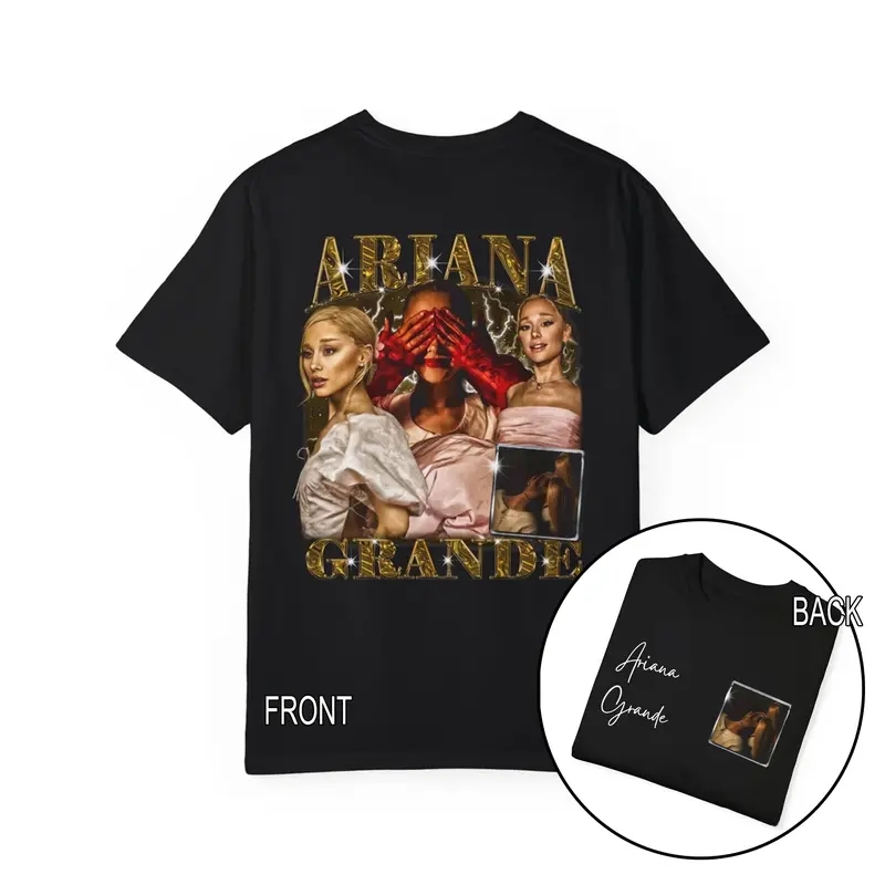 ARIANA GRANDE SHIRT, vintage shirt, ariana grande album, eternal sunshine Classic Collar Cotton Menswear T-Shirt Unisex 1