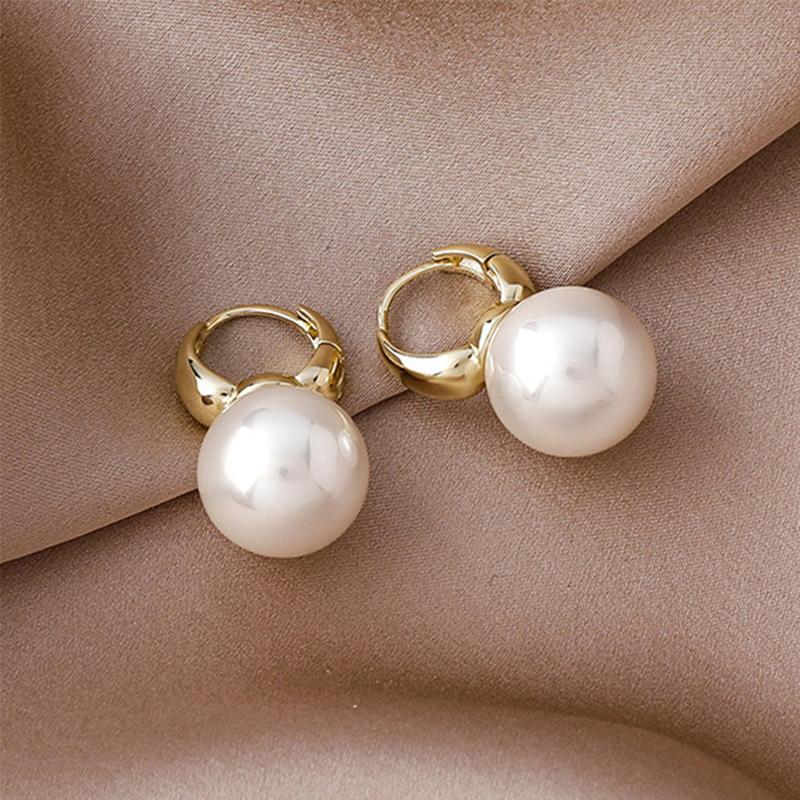 Product Introduction of White  Stud Earrings For Women Temperament Gold Color Ear Drop Korean Style Jewelry Accessories Design Sense Personality Minimalist Atmosphere Gifts #468669 39