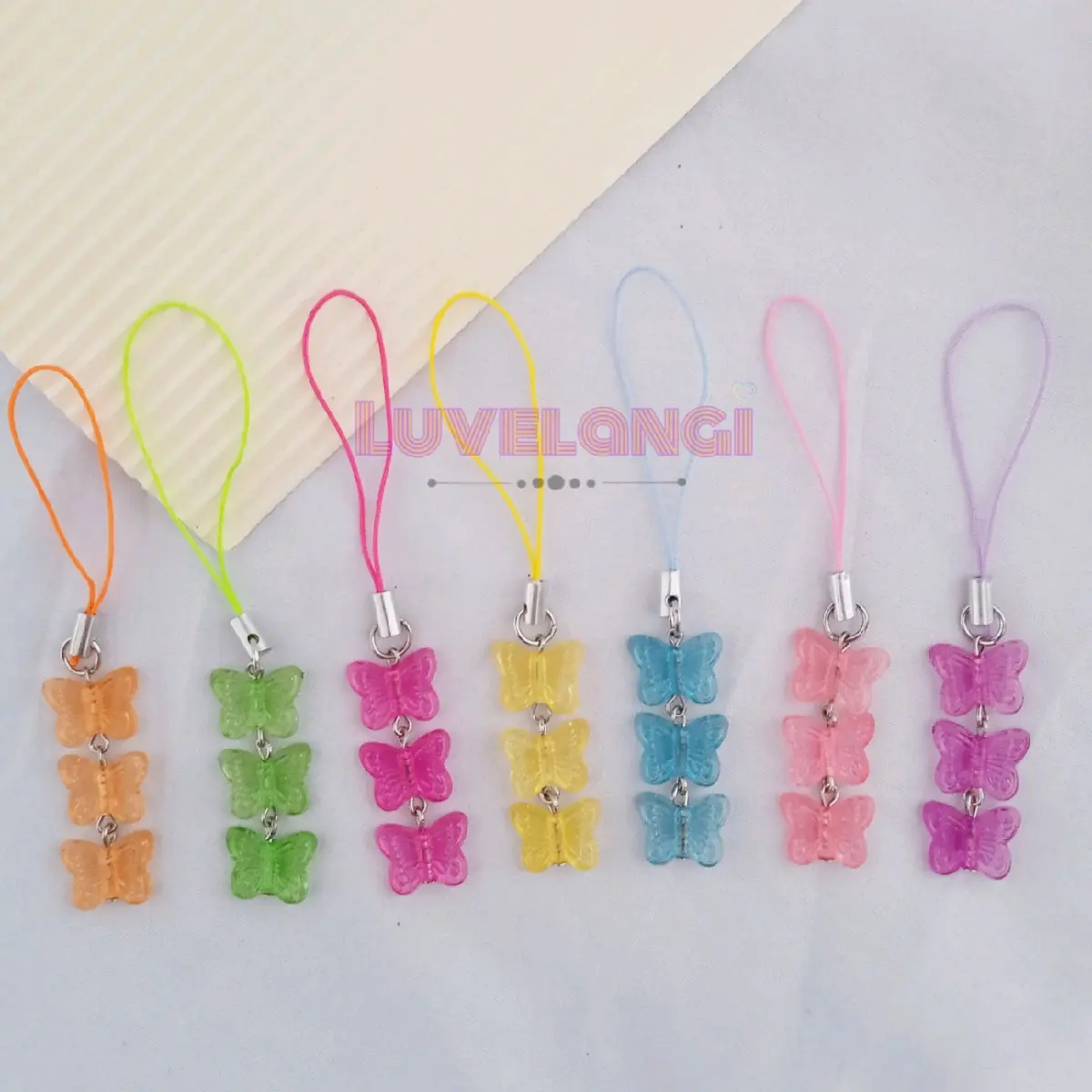(3 Kupu) Strap hp manik / phone charm minimalis / gantungan hp manik-manik Plastik