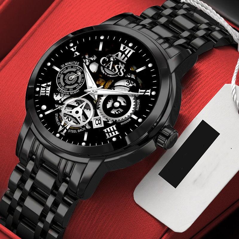Product Introduction of JAM TANGAN PRIA IMPORT 2024 NEW CASS MEN'S WATCH FASHION HOLLOW BUSINESS WATCH TREN WATERPROOF NIGHT LIGHT LUMINOUS QUARTZ QUARTZ SEGOOD WATCHES 6