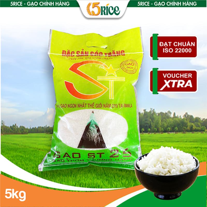 Gạo ST25 Xanh Túi 5kg – Gạo thơm dẻo đậm vị