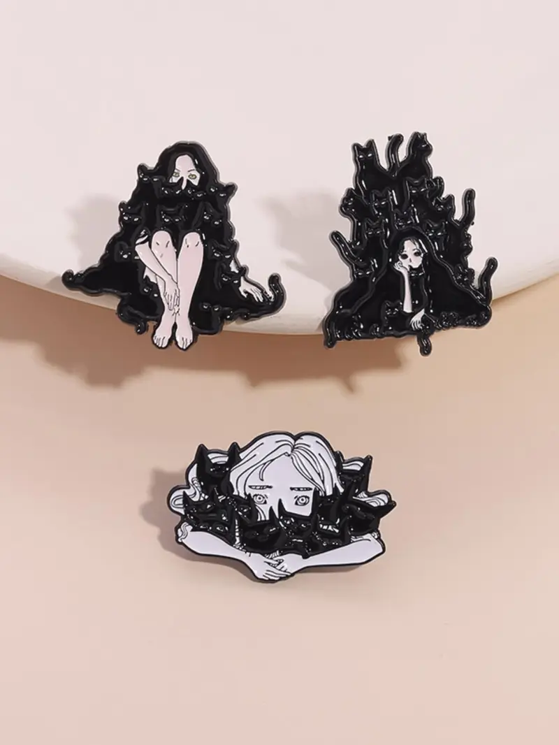 Product Introduction of Cartoon Cat Design Brooch, Cute Enamel Pin Suitable for Backpacks, Jeans, Scarves, Hats Decoration, Trendy All-match & Exquisite Brooch for Birthday Gift 0