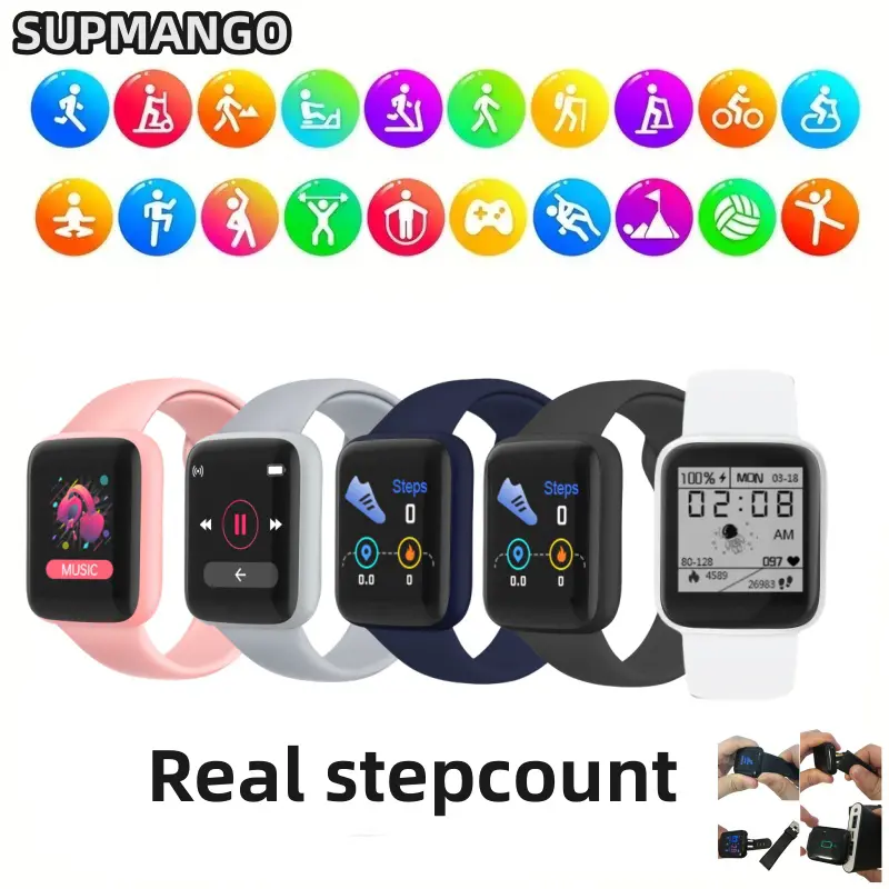 Free shipping+COD D20S pedometer Count Smart Watch Men And Women Sports Fitness Watch Phone Connection Fully Compati Android IOS Y68 Device Wearable Tempered Shell Charging Electronic Equipment Gps Medical Usb Smartphone Waterproof touch screen