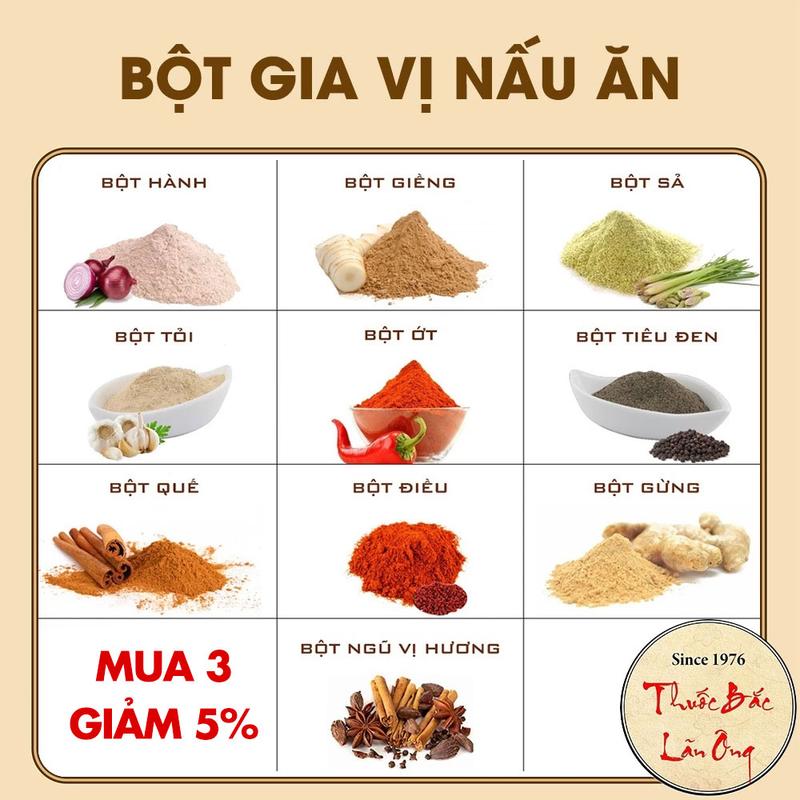 [MUA 3 GIẢM 5%] 30 loại bột gia vị nấu ăn nhà bếp dùng để tẩm ướp, tạo màu trong nấu ăn (Lọ 120 ml)