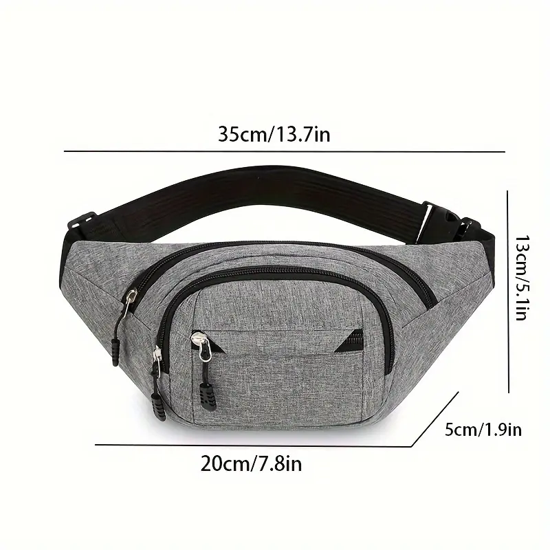 Men'S Nylon Waist Bag- Adjustable Strap, Multiple Zipper Pockets, Outdoor Sports Waist Bag, Suitable for Daily Commuting, Black, Multifunctional Travel Bag| Korean Style Bag| Adjustable shoulder strap bag, bag 2