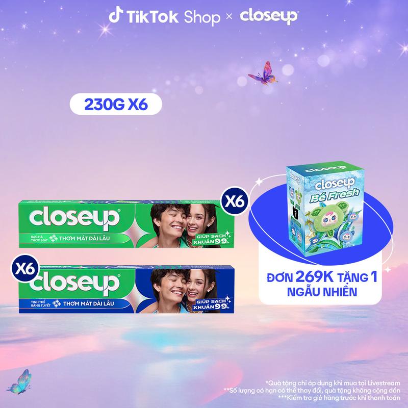Combo 6 Kem đánh răng Closeup thơm mát bất tận bạc hà the mát 230g [1]