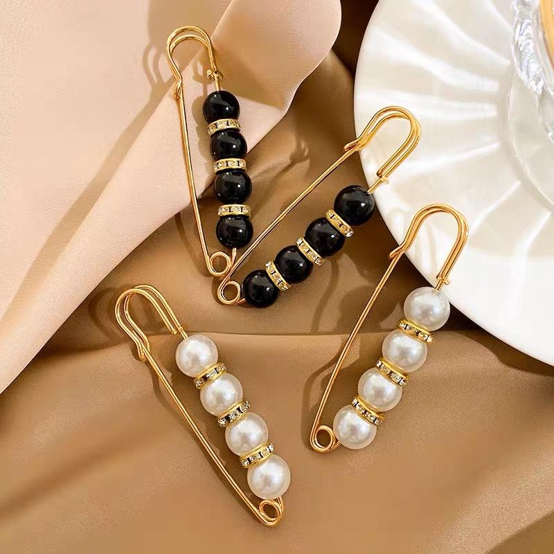 Product Introduction of Pants waist artifact waist pin to prevent exposure high-end pearl pin brooch skirt clothes to reduce the size of fixed 4