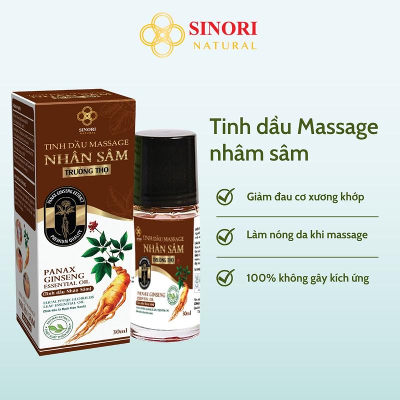 Tinh dầu massage nhân sâm - phục hồi cơ- giảm đau mỏi - thoải mái dễ chịu Sinori 50ml 0