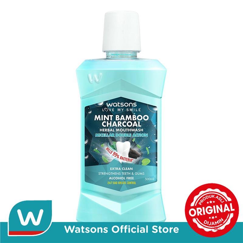 Watsons Mint Bamboo Charcoal Herbal Mouth Wash 500ml 1