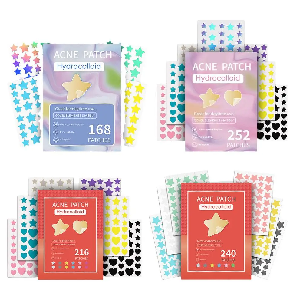 252pcs/240pcs/168pcs Acne Patches Effective Acne Removal Inflammatory And Sedative Waterproof Acne Patches Facial Skin Care