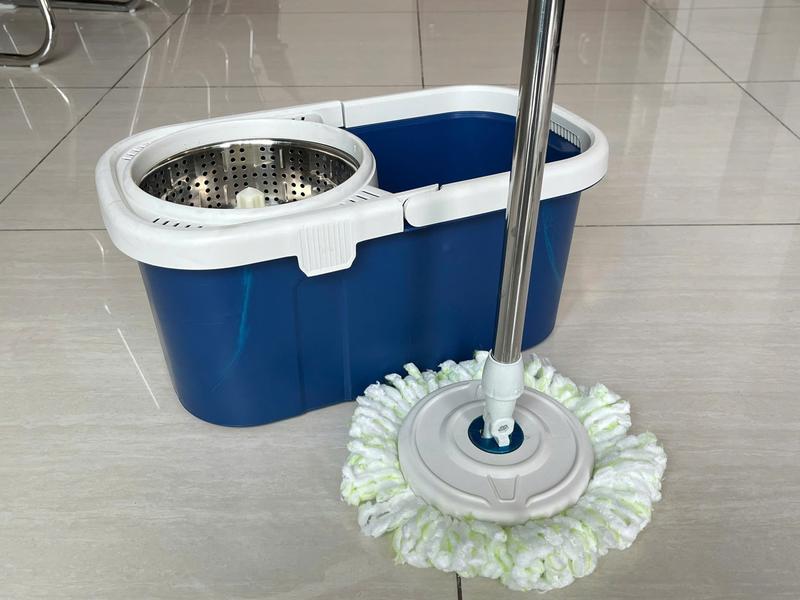 Bộ Lau Nhà Xoay 360 Độ (1 thùng + 1 cây lau + 4 bông lau) Có 4 Bánh Xe Di Chuyển - Thùng Nhựa ABS Cứng, Bảo Hành 6 Tháng 1