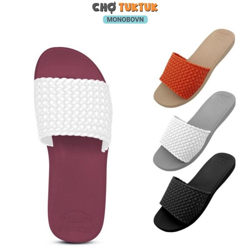 Dép nữ Thái Lan cao su quai ngang Slipper DéP Monobo Moniga 4.4 Có Quai Quai Chéo Nhung Đồng