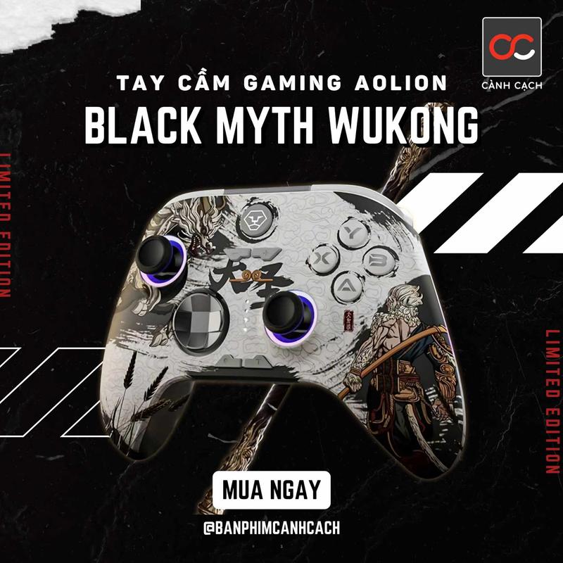 Tay Cầm Aolion Great Sage 2 Double Hall Effect Black Myth Wukong
