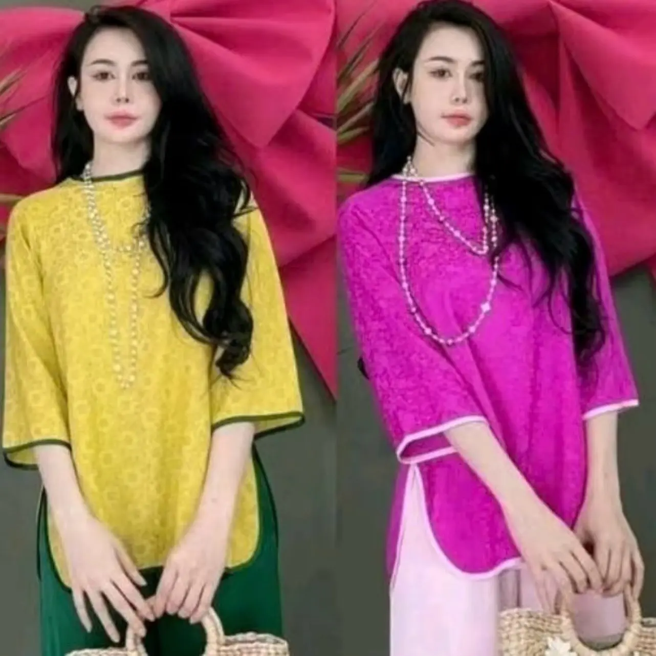 Set bộ lam đi lễ chua .pháp phục nữ set ao gấm Quần lụa +ao gấm Quần suông tuyết nhung  size từ 40-62kg