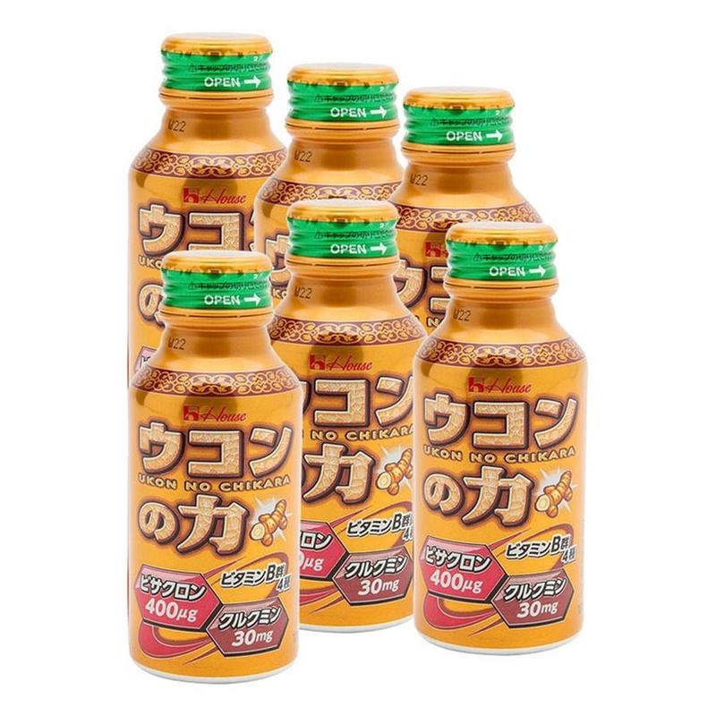 [HOT] SET 6 LON NƯỚC UỐNG TINH NGHỆ GIẢI RUOU HOUSE UKON NO CHIKARA NHẬT BẢN (100ML/ CHAI) trắng 2
