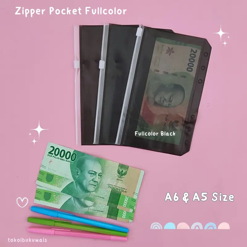 A6 A5 ZIPPER POCKET KANTONG PENYIMPANAN UANG SERBAGUNA - FULLCOLOR 7