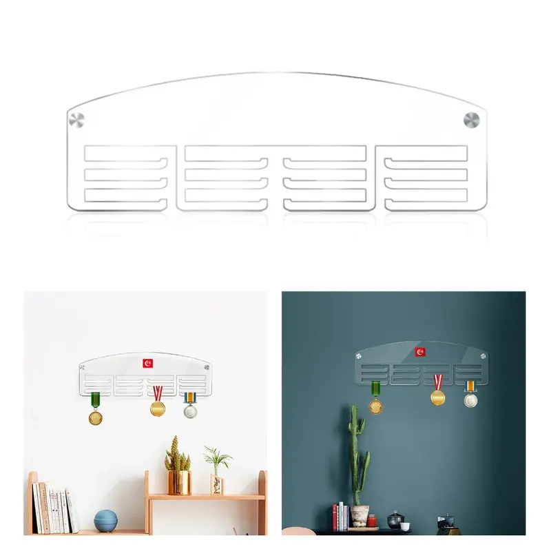 YUANH-Giá Treo Huy Chương, Giá Treo Trưng Bày Chắc Chắn, Giá Treo Chèo Thuyền Gắn Tường, Giá Treo Acrylic Để Trưng Bày Huy Chương 0