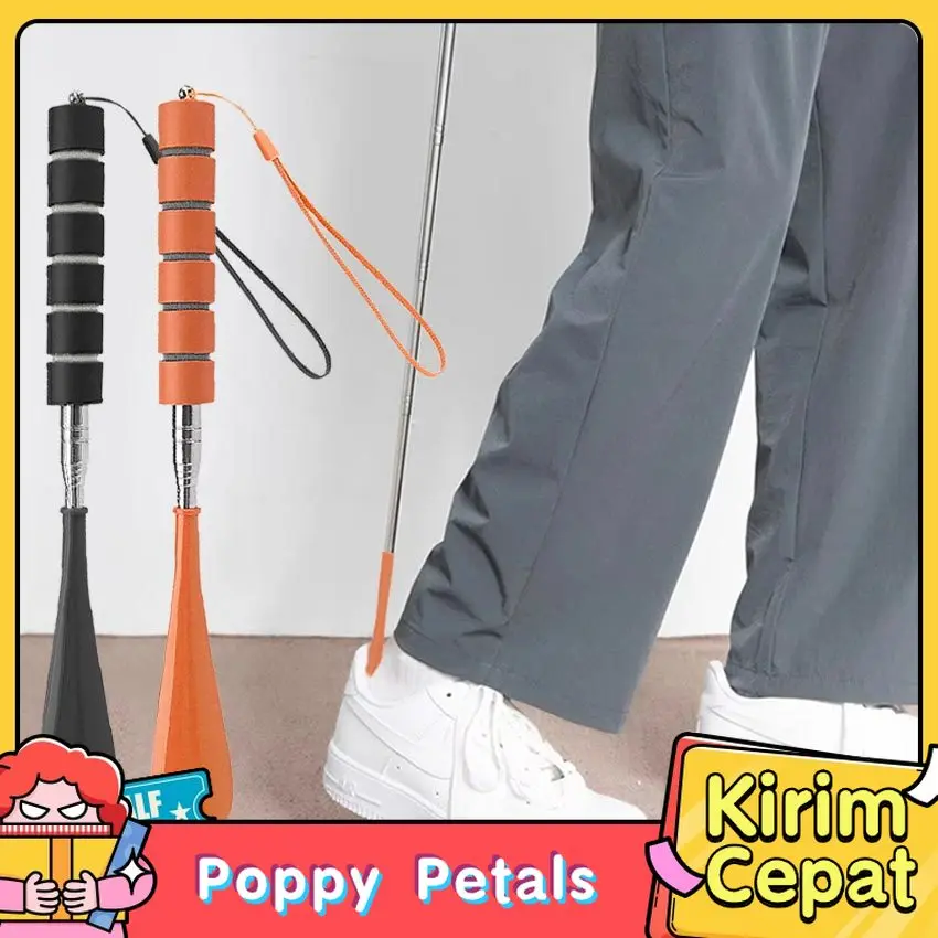 Tongkat Bantu Pakai Sepatu Teleskopik Stainless Steel Anti Karat Panjang Adjustable Dengan Desain Ergonomis Cocok Untuk Rumah Kantor Dan Perjalanan Travel