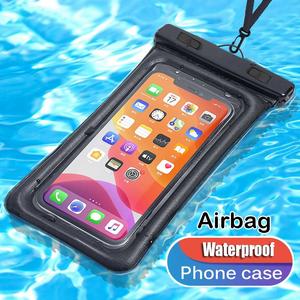 IP68 universal waterproof phone pouch case floating waterproof bag with lanyard for iPhone 15 14 13 12 11 pro Max X Xiaomi 13 Samsung S23 Ultra Airbags Swimming phone case cover touch screen