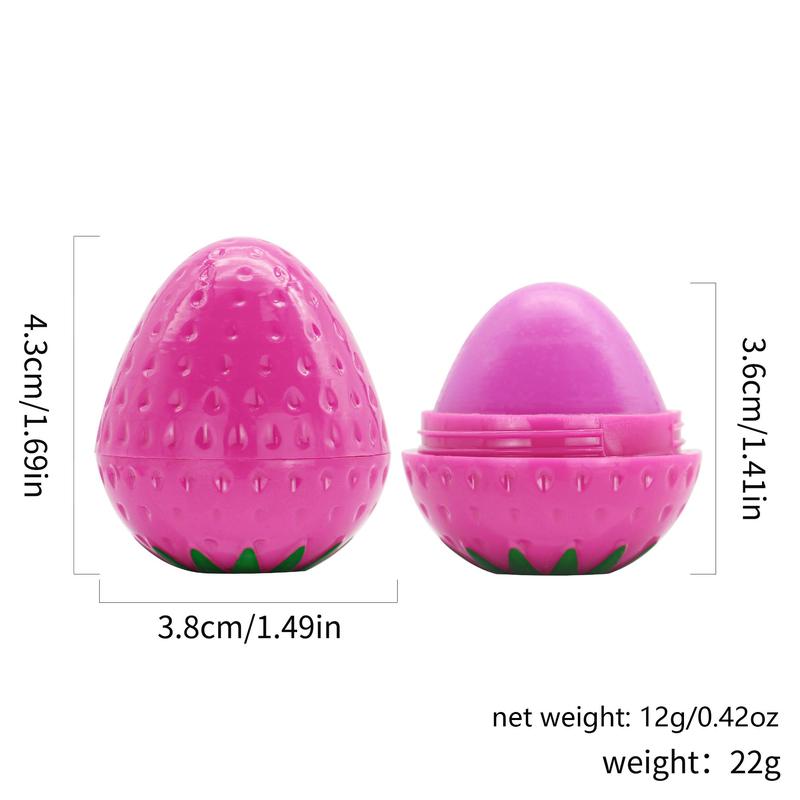 Strawberry Shaped Moisturizer Lip Balm, 1/5 Counts Comfort Long-lasting Hydrating Tinted Lip Stick, Moisturizing Lip Skincare Product, Christmas, Christmas Gift 1