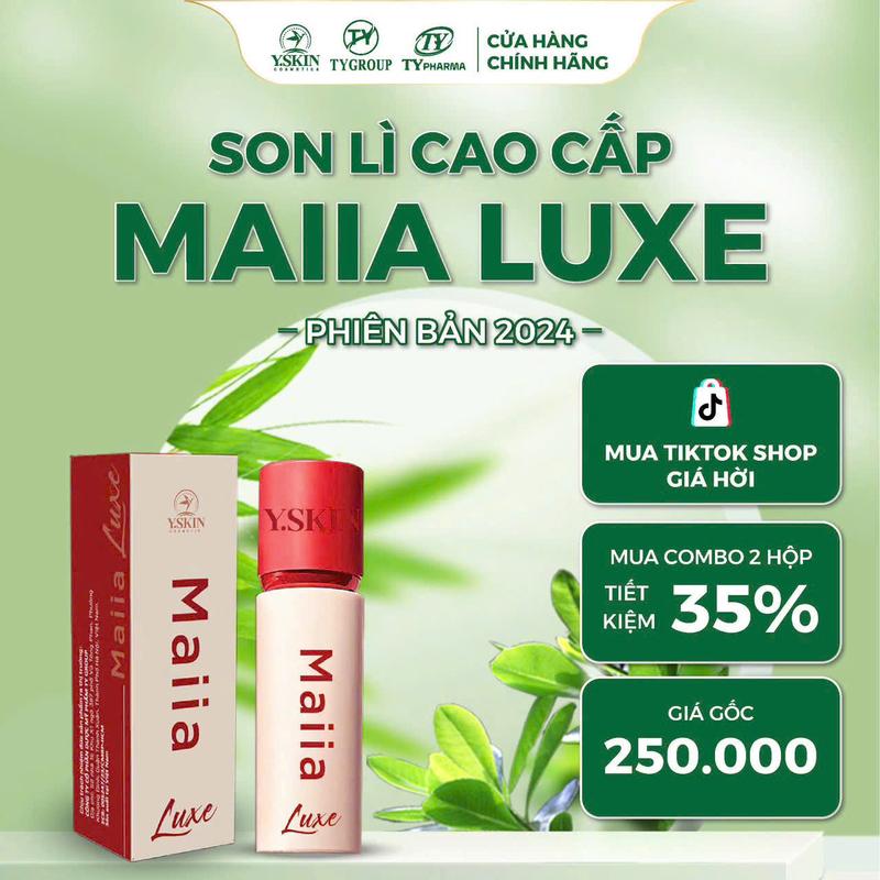 SON SIÊU MỊN CAO CẤP MAIIA LUXE TẶNG Kèm cọ son khi mua SP Cosmetic Nữ Mỹ Phẩm Trang Điểm Son Môi