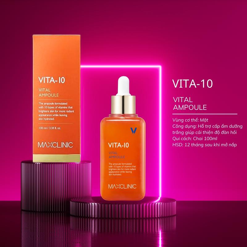 Product Introduction of Serum Maxclinic Vita-10 Vital Ampoule 100ml Hỗ Trợ Cấp Ẩm Giúp Đều Màu Da Skincare Nữ Women 4