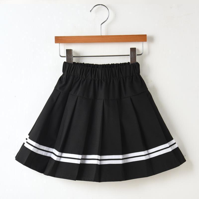 Children's Pleated Skirt Skirt Girls Middle and Big Children Primary School Students Spring and Summer College Performance Navy Blue School Uniform Short Skirt 3