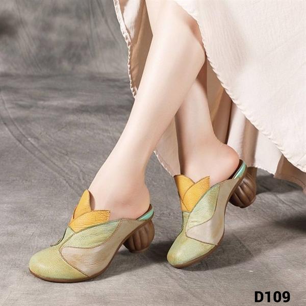 D109 GIÀY SỤC LABAG DA BÒ MỘC VIP CÁCH ĐIỆU HOA TULIP 3