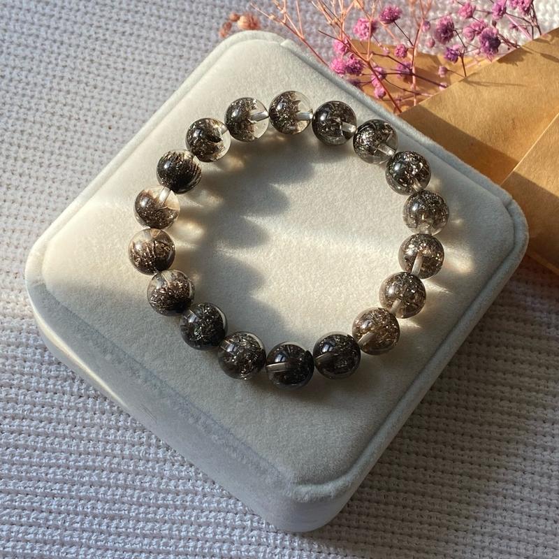  Vòng đá thạch anh ưu linh đen-Hợp mệnh thuỷ và mộc 