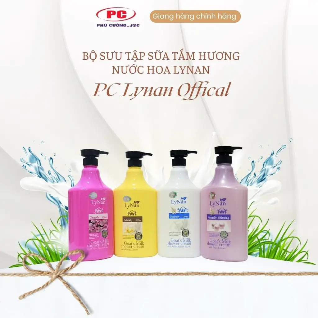 Sữa tắm Lynan 1200ml cao cấp dưỡng ẩm trắng da