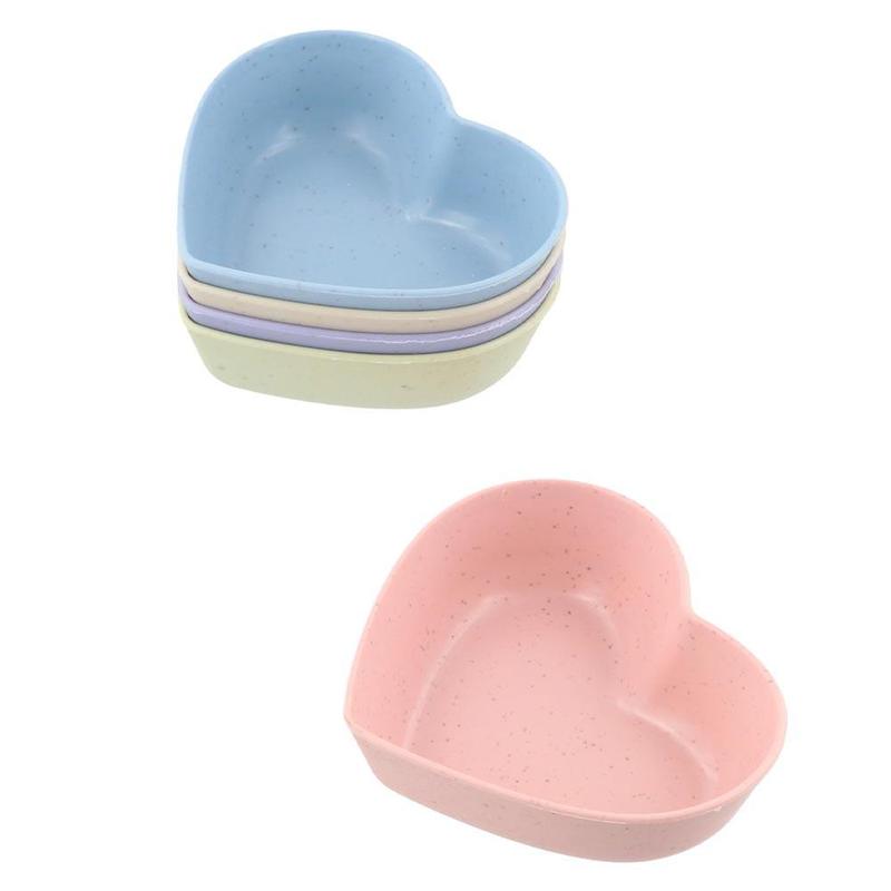 Product Introduction of Creative Wheat Straw Heart Shape Seasoning Dish Mini Washable Salted Cabbage Dish Unbreakable Nordic Style Soy Sauce Dishes Home 12