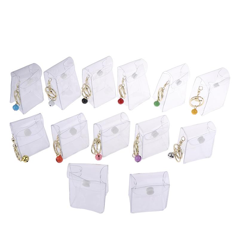 Product Introduction of Mini Anime Doll Display Bag Transparent Coin Purse Pendant Square Pouch Organizer Wallet Key Lipstick Earphone Storage Bag 26
