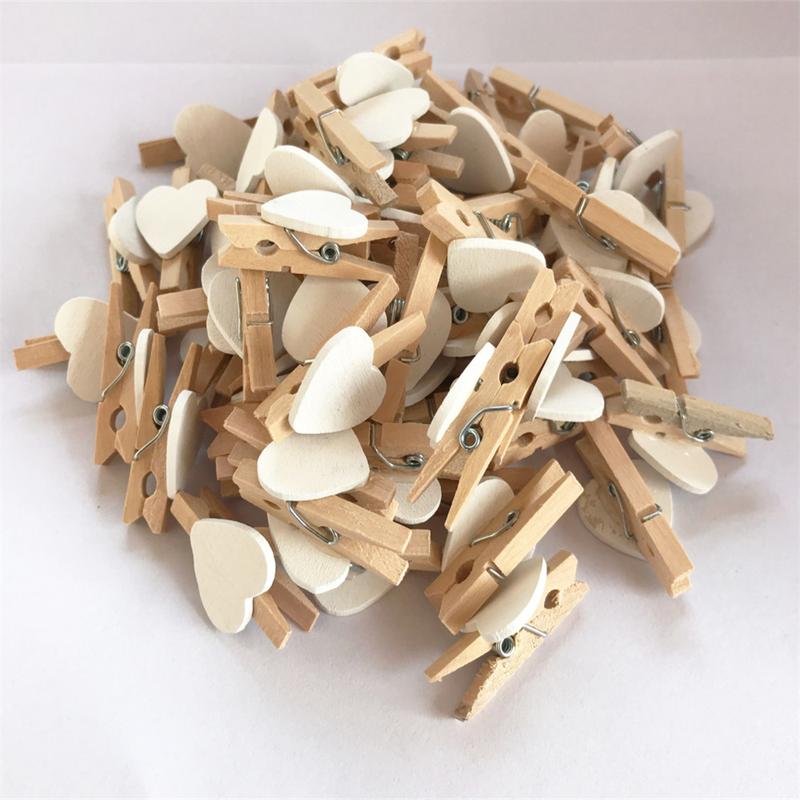 Kẹp Gỗ, 10 Cái / Bộ, Chốt Trái Tim, Kẹp Quần Áo, Đồ Trang Trí Đám Cưới Dễ Thương Tự Làm, Chốt Thủ Công Kẹp Quần Áo 1