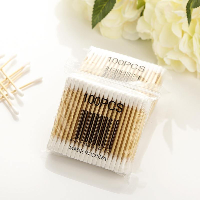 Tăm Bông Ngoáy Tai Gói 100 PCS Bằng Gỗ Tre Chắc Chắn Tiện Lợi Tăm Bông Tre Thân Thiên Môi Trường 6