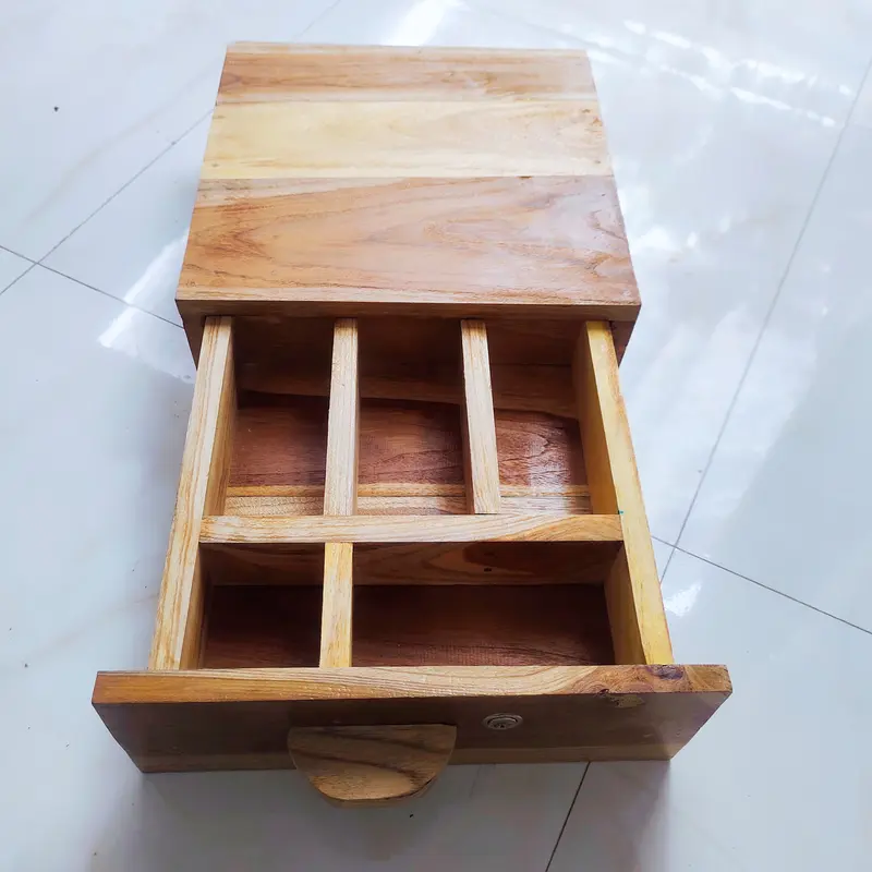 Laci uang kasir Tempat Kasir Uang  Cash Drawer 33x33x11 Set 5   Kayu Jati Plus Kunci Garansi 1 Tahun   Penyimpanan Putih 0